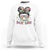 Happy Dot Day Messy Bun Girl Sweatshirt Colorful Polka Dots TS02 White Print Your Wear