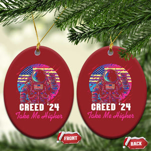 Creed '24 Take Me Higher Christmas Ornament American Astronaut Election 2024 TS02 Oval Red Print Your Wear