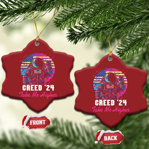 Creed '24 Take Me Higher Christmas Ornament American Astronaut Election 2024 TS02 Snow Flake Red Print Your Wear