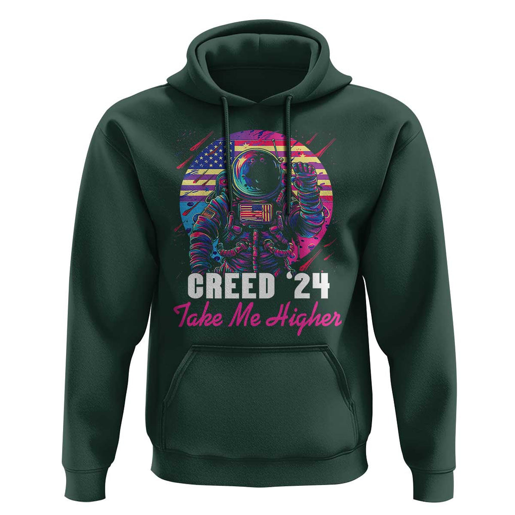 Creed '24 Take Me Higher Hoodie American Astronaut Election 2024 TS02 Dark Forest Green Print Your Wear