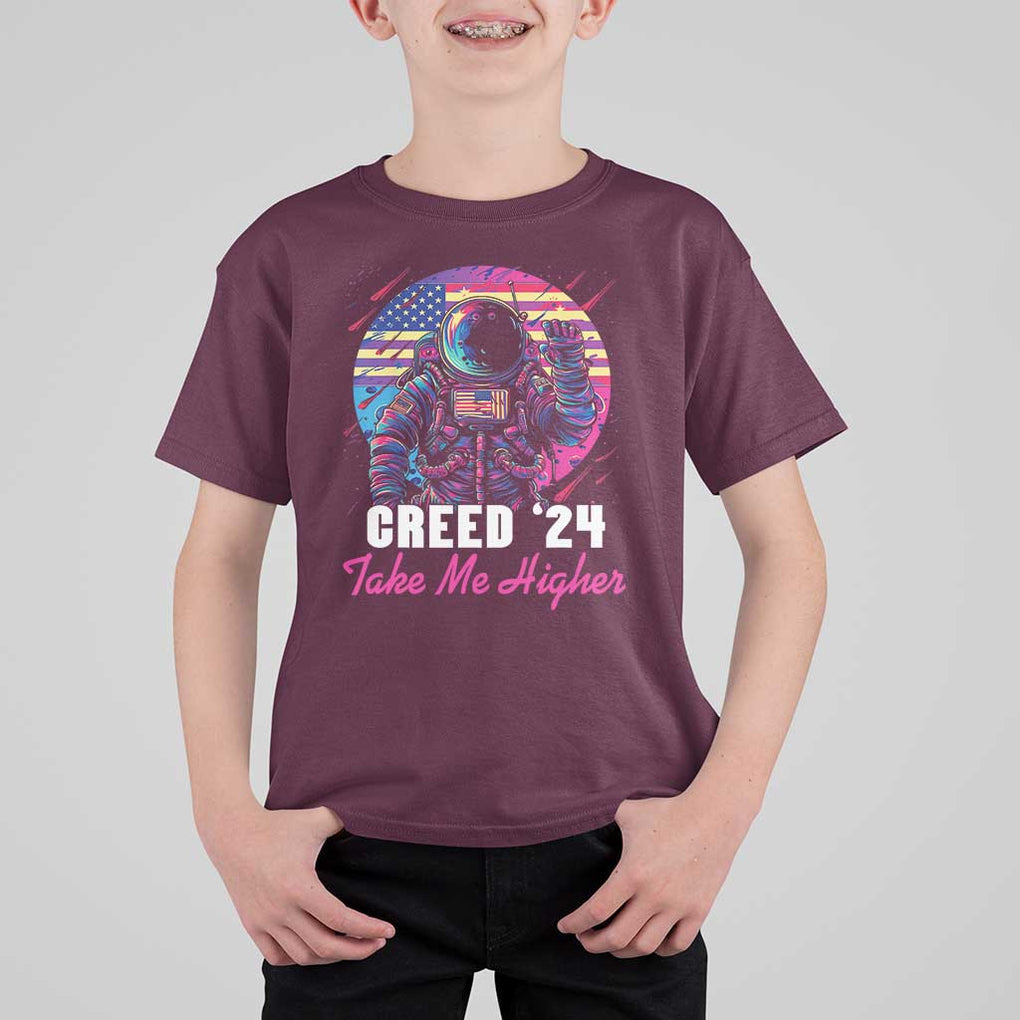 Creed '24 Take Me Higher T Shirt For Kid American Astronaut Election 2024 TS02 Maroon Print Your Wear