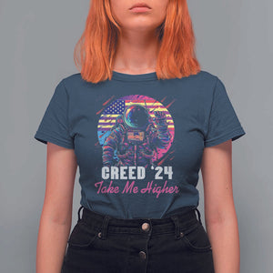Creed '24 Take Me Higher T Shirt For Women American Astronaut Election 2024 TS02 Navy Print Your Wear