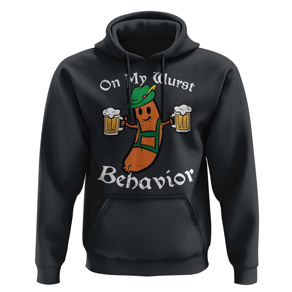 Funny Oktoberfest Hoodie On My Wurst Behavior German Sausage TS02 Black Print Your Wear