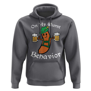 Funny Oktoberfest Hoodie On My Wurst Behavior German Sausage TS02 Charcoal Print Your Wear
