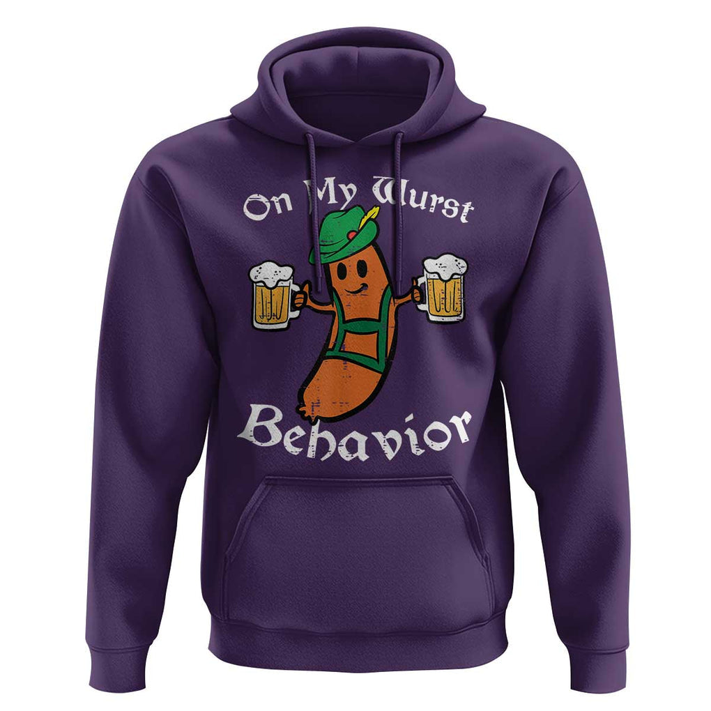 Funny Oktoberfest Hoodie On My Wurst Behavior German Sausage TS02 Purple Print Your Wear