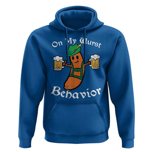 Funny Oktoberfest Hoodie On My Wurst Behavior German Sausage TS02 Royal Blue Print Your Wear