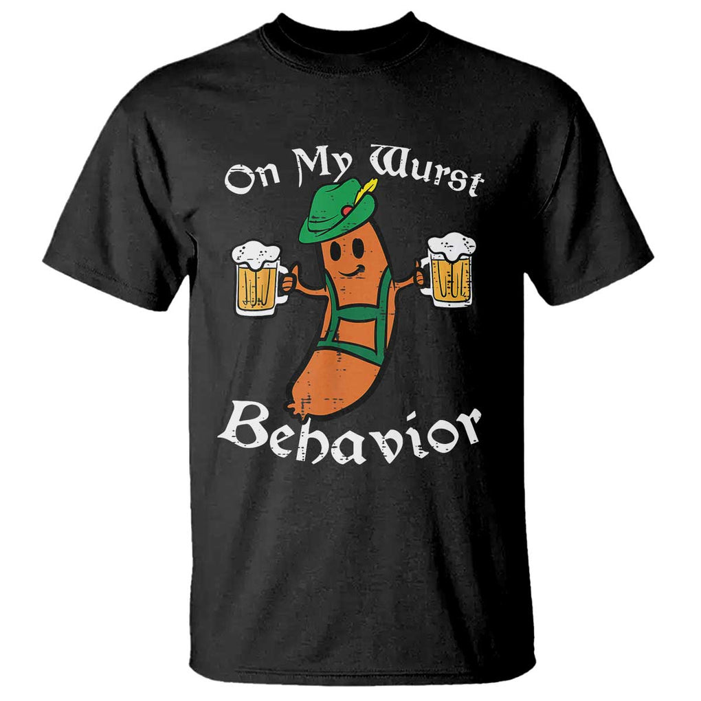 Funny Oktoberfest T Shirt On My Wurst Behavior German Sausage TS02 Black Print Your Wear