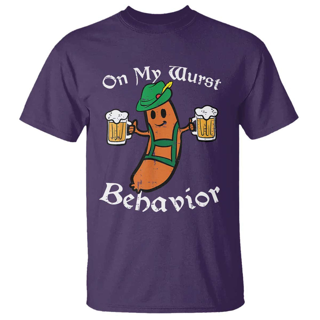 Funny Oktoberfest T Shirt On My Wurst Behavior German Sausage TS02 Purple Print Your Wear