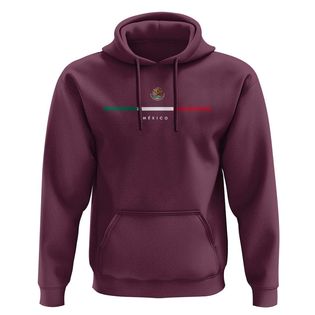 Mexico Pride Hoodie Mexican Flag Independence Day Hispanic Heritage Minimalism TS02 Maroon Print Your Wear