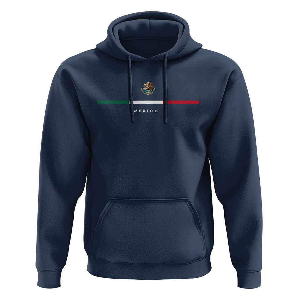 Mexico Pride Hoodie Mexican Flag Independence Day Hispanic Heritage Minimalism TS02 Navy Print Your Wear