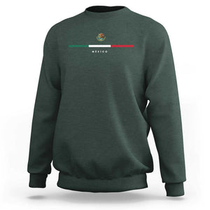 Mexico Pride Sweatshirt Mexican Flag Independence Day Hispanic Heritage Minimalism TS02 Dark Forest Green Print Your Wear