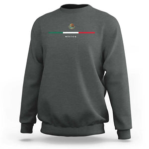 Mexico Pride Sweatshirt Mexican Flag Independence Day Hispanic Heritage Minimalism TS02 Dark Heather Print Your Wear