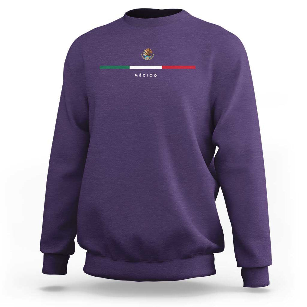 Mexico Pride Sweatshirt Mexican Flag Independence Day Hispanic Heritage Minimalism TS02 Purple Print Your Wear