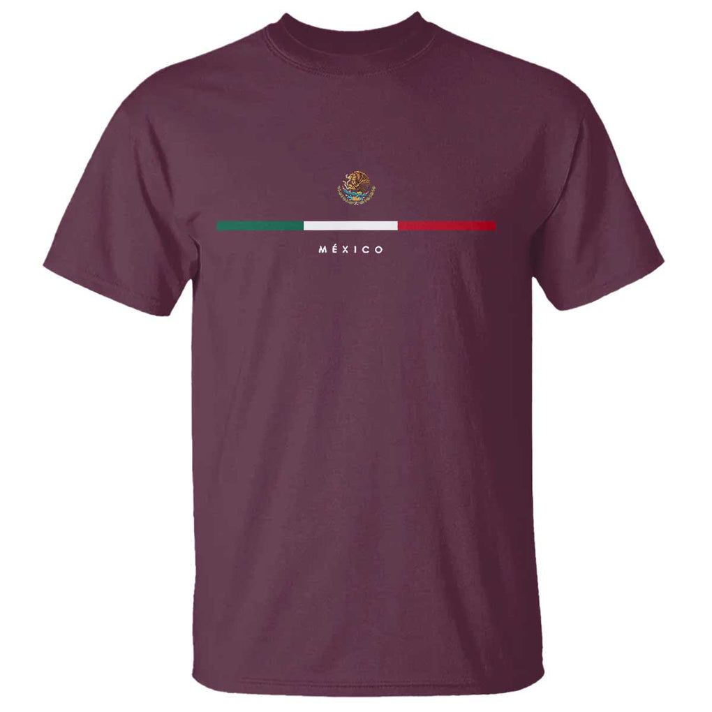 Mexico Pride T Shirt Mexican Flag Independence Day Hispanic Heritage Minimalism TS02 Maroon Print Your Wear