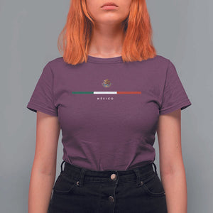 Mexico Pride T Shirt For Women Mexican Flag Independence Day Hispanic Heritage Minimalism TS02 Maroon Print Your Wear