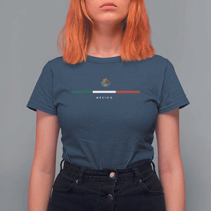 Mexico Pride T Shirt For Women Mexican Flag Independence Day Hispanic Heritage Minimalism TS02 Navy Print Your Wear