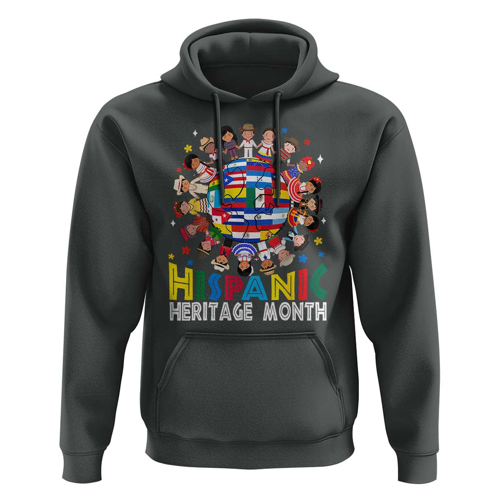Hispanic Heritage Month Hoodie Herencia Hispana Celebration Hispanic Americans TS02 Dark Heather Print Your Wear