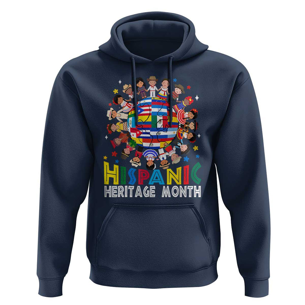 Hispanic Heritage Month Hoodie Herencia Hispana Celebration Hispanic Americans TS02 Navy Print Your Wear