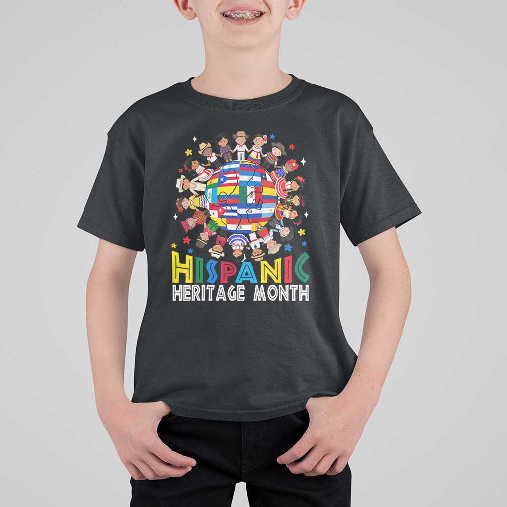 Hispanic Heritage Month T Shirt For Kid Herencia Hispana Celebration Hispanic Americans TS02 Black Print Your Wear