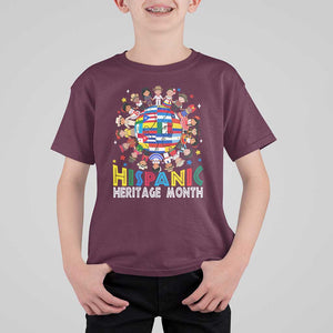 Hispanic Heritage Month T Shirt For Kid Herencia Hispana Celebration Hispanic Americans TS02 Maroon Print Your Wear