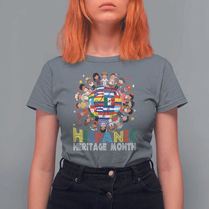 Hispanic Heritage Month T Shirt For Women Herencia Hispana Celebration Hispanic Americans TS02 Charcoal Print Your Wear