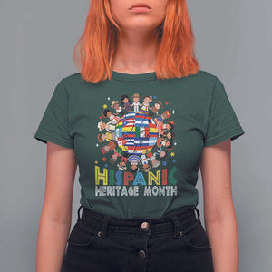 Hispanic Heritage Month T Shirt For Women Herencia Hispana Celebration Hispanic Americans TS02 Dark Forest Green Print Your Wear