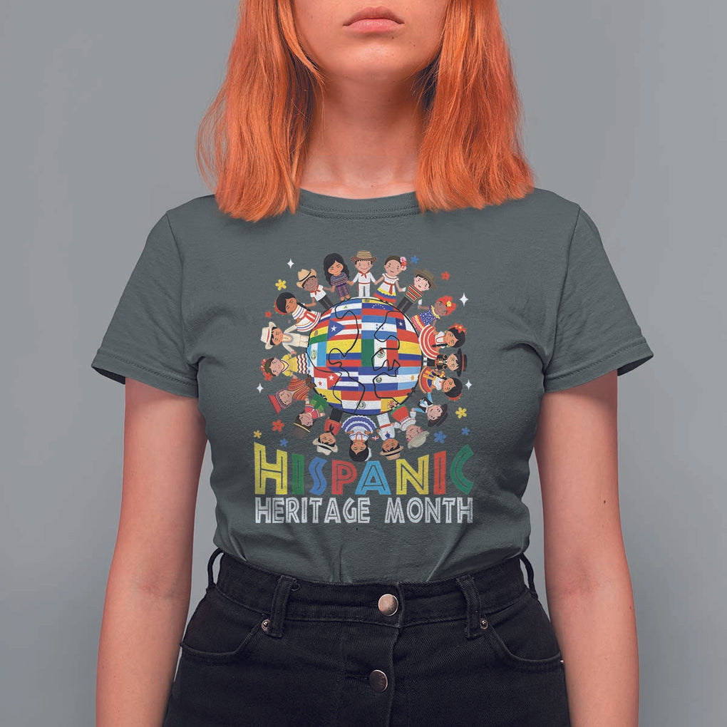 Hispanic Heritage Month T Shirt For Women Herencia Hispana Celebration Hispanic Americans TS02 Dark Heather Print Your Wear