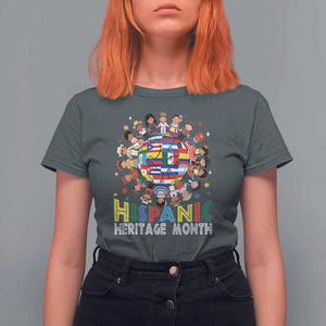 Hispanic Heritage Month T Shirt For Women Herencia Hispana Celebration Hispanic Americans TS02 Dark Heather Print Your Wear