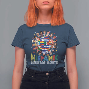 Hispanic Heritage Month T Shirt For Women Herencia Hispana Celebration Hispanic Americans TS02 Navy Print Your Wear