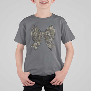 Camo Coquette Bow Duck Hunting T Shirt For Kid Retro Camouflage TS02 Charcoal Print Your Wear
