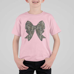 Camo Coquette Bow Duck Hunting T Shirt For Kid Retro Camouflage TS02 Light Pink Print Your Wear