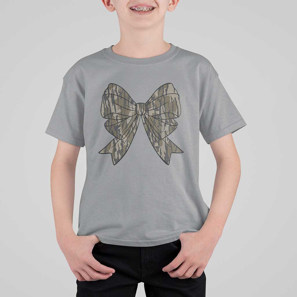 Camo Coquette Bow Duck Hunting T Shirt For Kid Retro Camouflage TS02 Sport Gray Print Your Wear