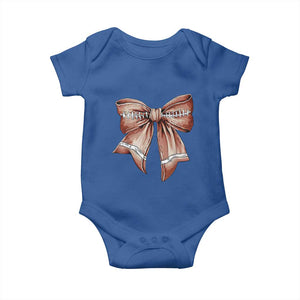 Coquette Bow Pumpkin American Football Baby Onesie Retro Thanksgiving Autumn Vibe TS02 Royal Blue Print Your Wear