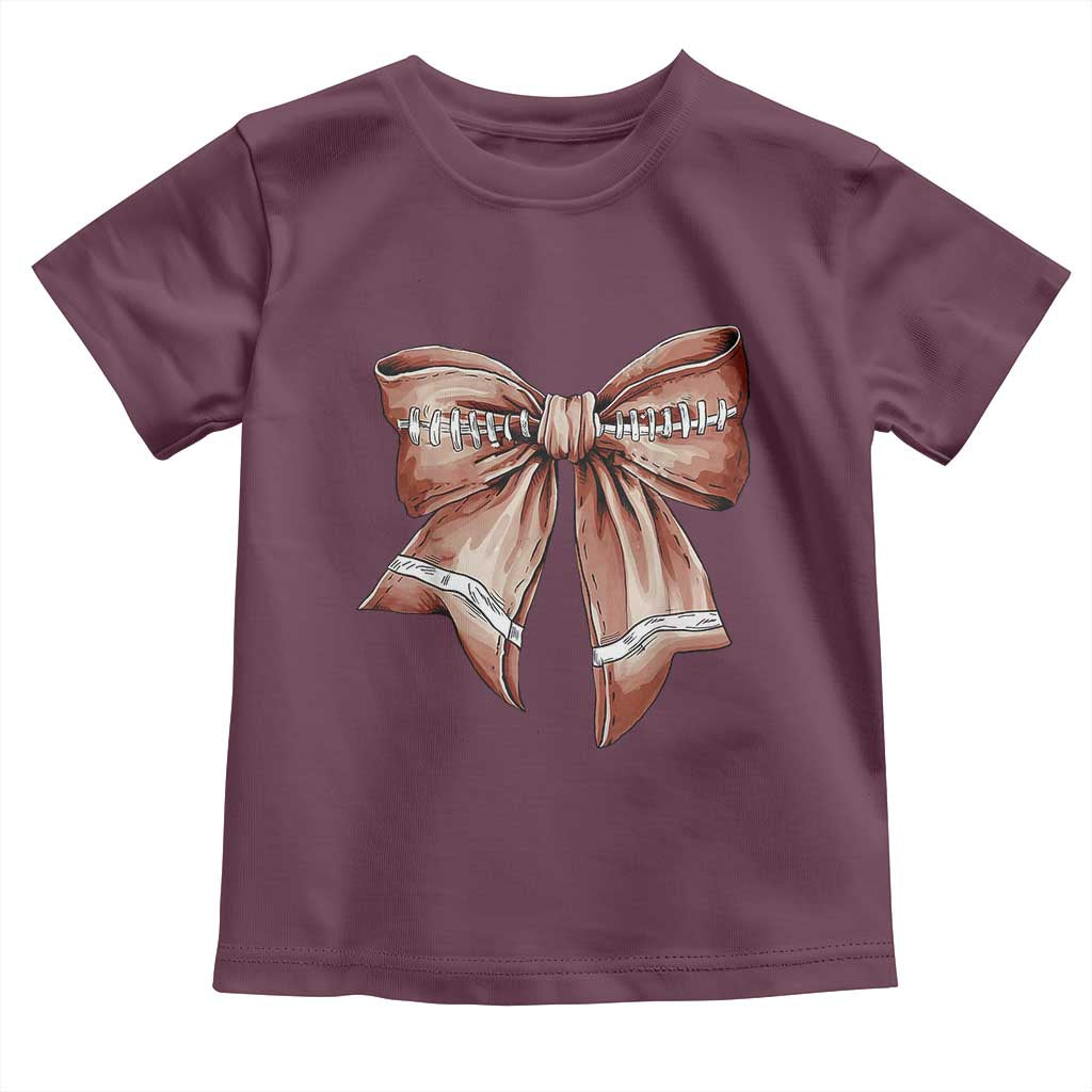 Coquette Bow Pumpkin American Football Baby Shirt Retro Thanksgiving Autumn Vibe TS02 Maroon Print Your Wear