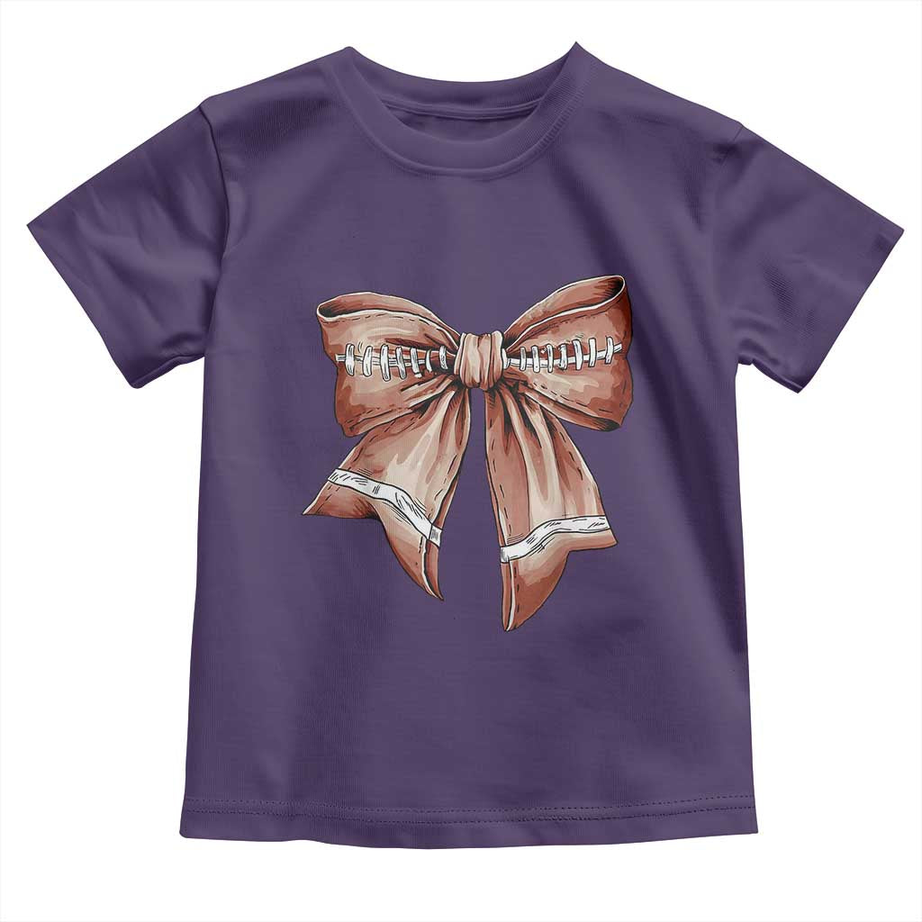 Coquette Bow Pumpkin American Football Baby Shirt Retro Thanksgiving Autumn Vibe TS02 Purple Print Your Wear