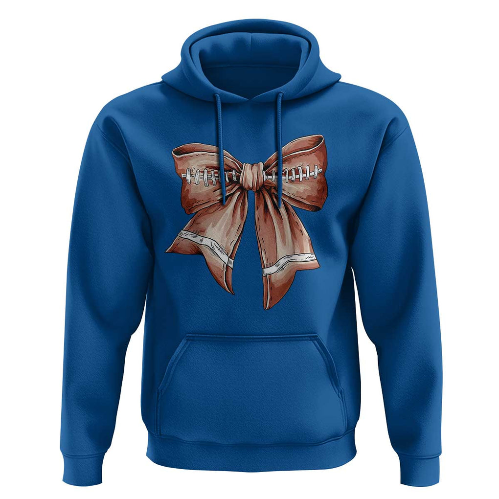 Coquette Bow Pumpkin American Football Hoodie Retro Thanksgiving Autumn Vibe TS02 Royal Blue Print Your Wear
