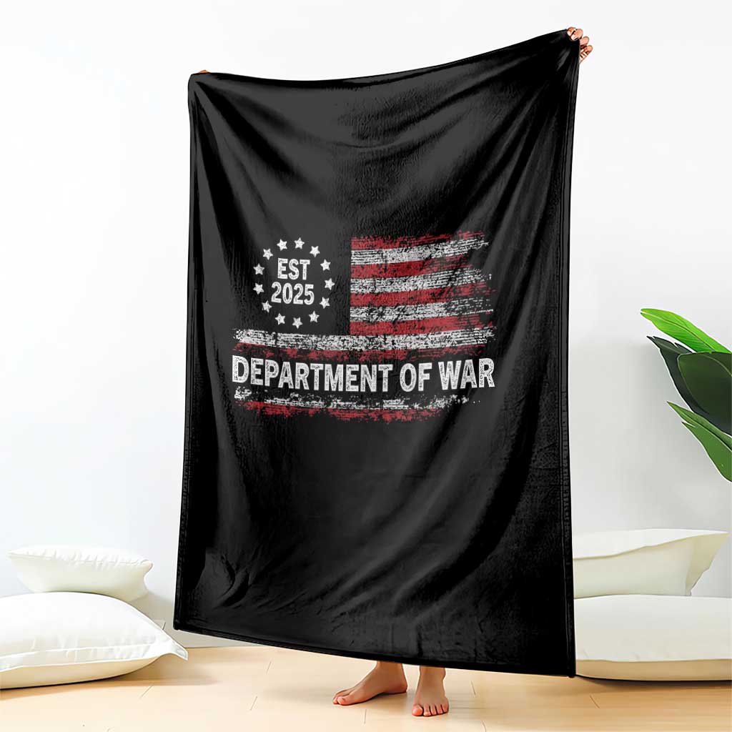 Department of War Est 2025 Throw Blanket Patriotic Military Vintage Grunge American Flag TS02 Print Your Wear