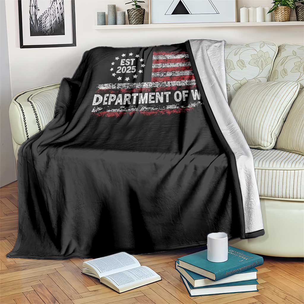 Department of War Est 2025 Throw Blanket Patriotic Military Vintage Grunge American Flag TS02 Print Your Wear