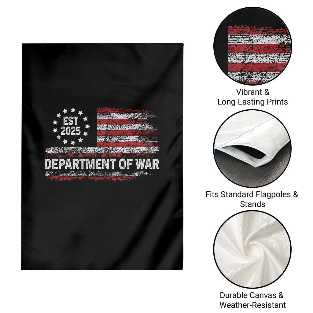 Department of War Est 2025 Garden Flag Patriotic Military Vintage Grunge American Flag TS02 Print Your Wear