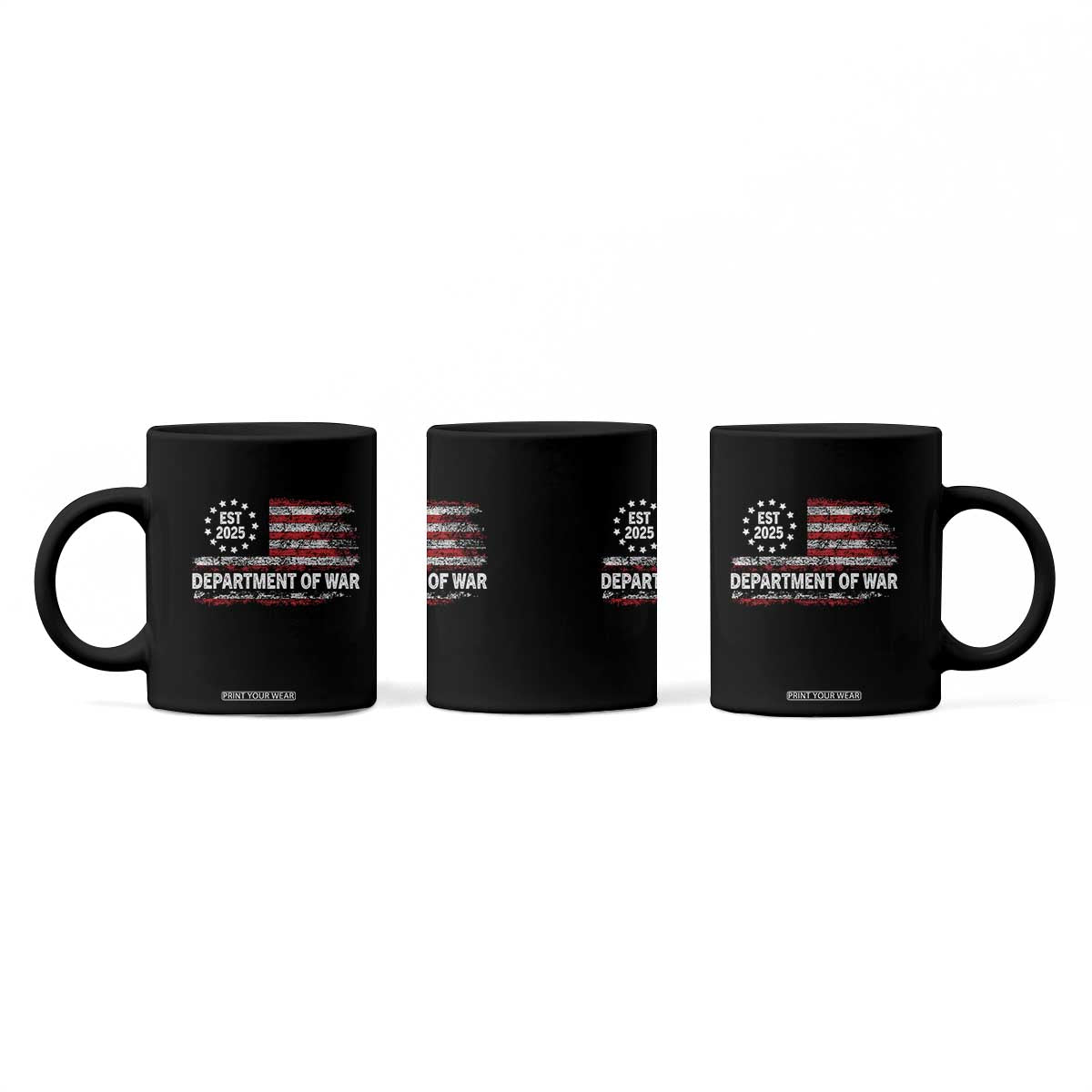 Department of War Est 2025 Coffee Mug Patriotic Military Vintage Grunge American Flag TS02 Print Your Wear