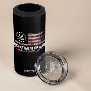 Department of War Est 2025 4 in 1 Can Cooler Tumbler Patriotic Military Vintage Grunge American Flag TS02 Print Your Wear