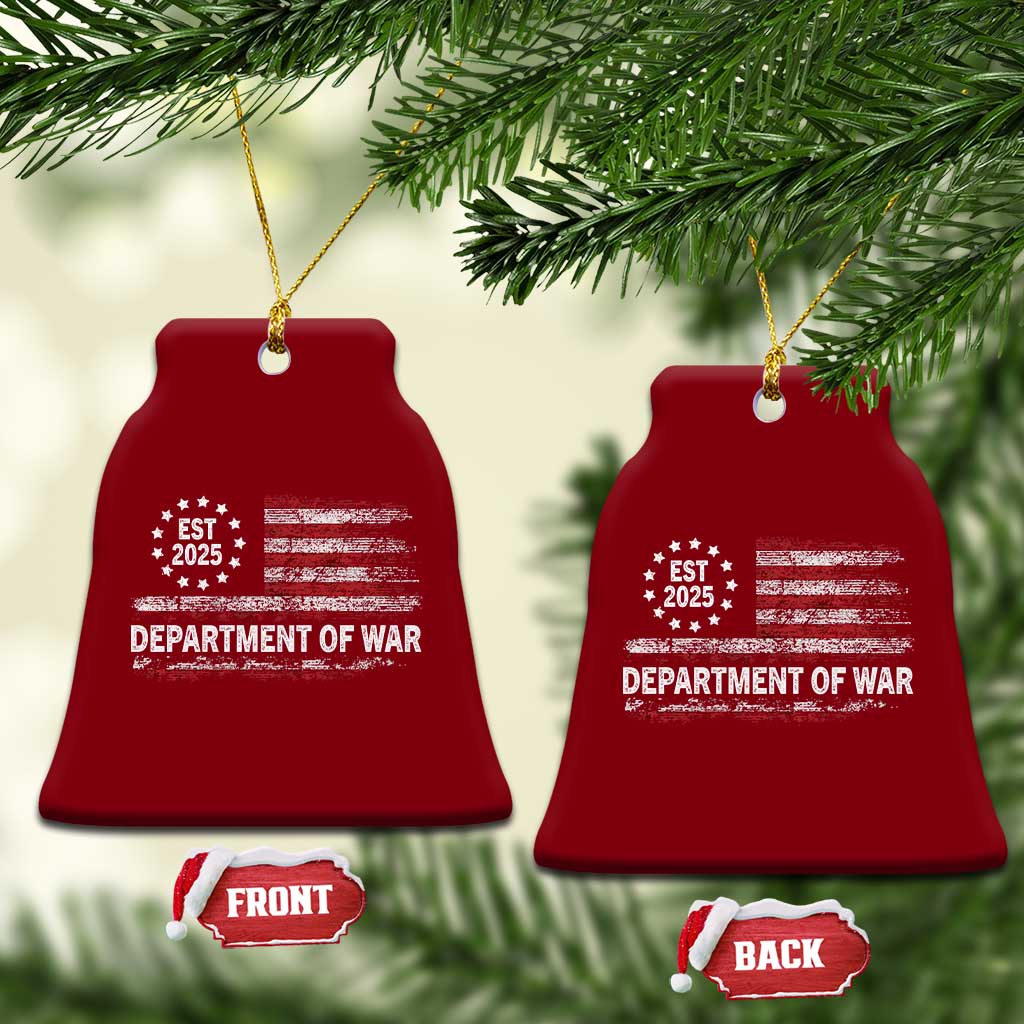 Department of War Est 2025 Ceramic Ornament Patriotic Military Vintage Grunge American Flag TS02 Print Your Wear