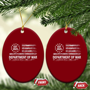 Department of War Est 2025 Ceramic Ornament Patriotic Military Vintage Grunge American Flag TS02 Print Your Wear