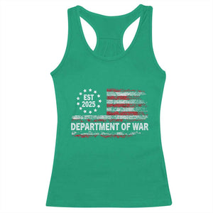Department of War Est 2025 Racerback Tank Top Patriotic Military Vintage Grunge American Flag TS02 Irish Green Print Your Wear