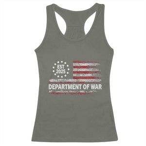 Department of War Est 2025 Racerback Tank Top Patriotic Military Vintage Grunge American Flag TS02 Military Green Print Your Wear