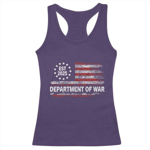 Department of War Est 2025 Racerback Tank Top Patriotic Military Vintage Grunge American Flag TS02 Purple Print Your Wear