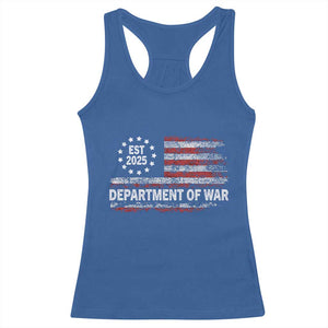 Department of War Est 2025 Racerback Tank Top Patriotic Military Vintage Grunge American Flag TS02 Royal Blue Print Your Wear