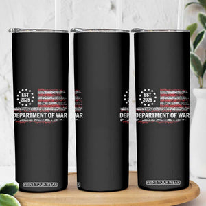 Department of War Est 2025 Skinny Tumbler Patriotic Military Vintage Grunge American Flag TS02 Print Your Wear