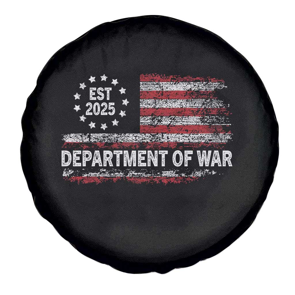 Department of War Est 2025 Spare Tire Cover Patriotic Military Vintage Grunge American Flag TS02 Print Your Wear