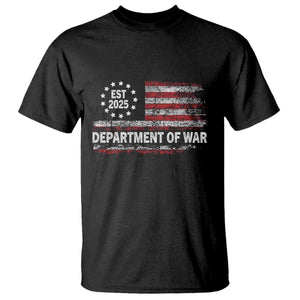 Department of War Est 2025 T Shirt Patriotic Military Vintage Grunge American Flag TS02 Black Print Your Wear